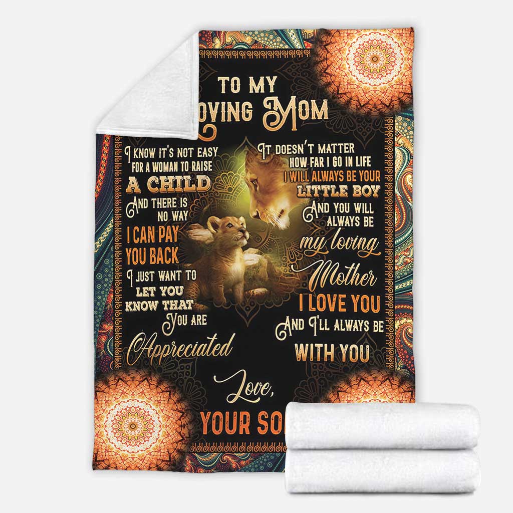 Lion Mothers Day To My Mom Flannel Blanket For Cozy Bedroom Sofa Decor