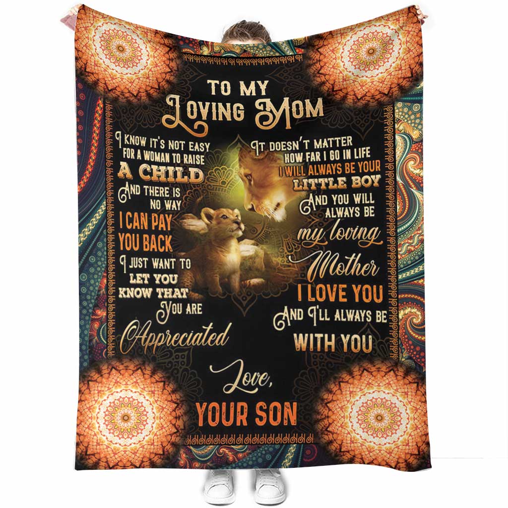 Lion Mothers Day To My Mom Flannel Blanket For Cozy Bedroom Sofa Decor