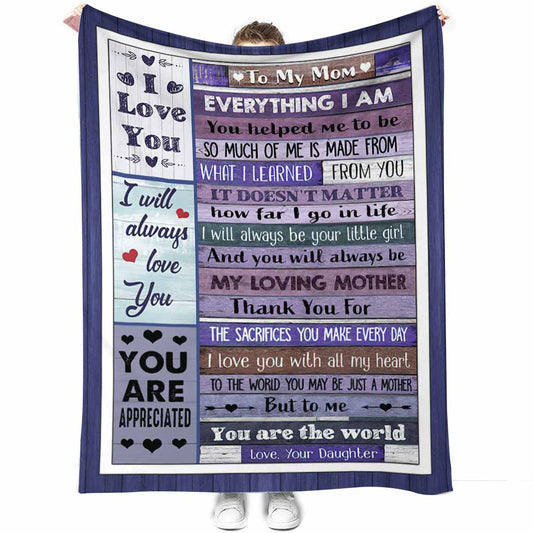 Family Mothers Day Mother Flannel Blanket For Cozy Bedroom Sofa Decor