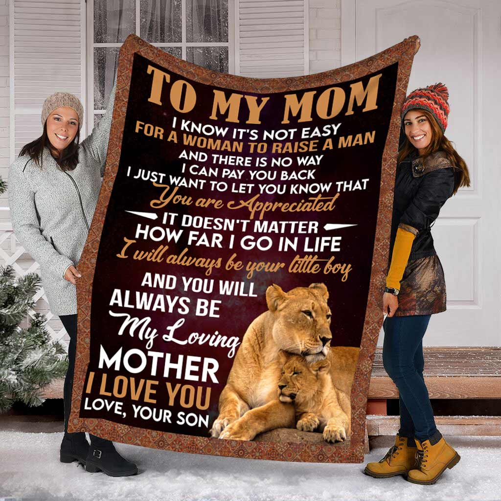 Lion To My Mom My Loving Mother Flannel Blanket For Cozy Bedroom Sofa Decor