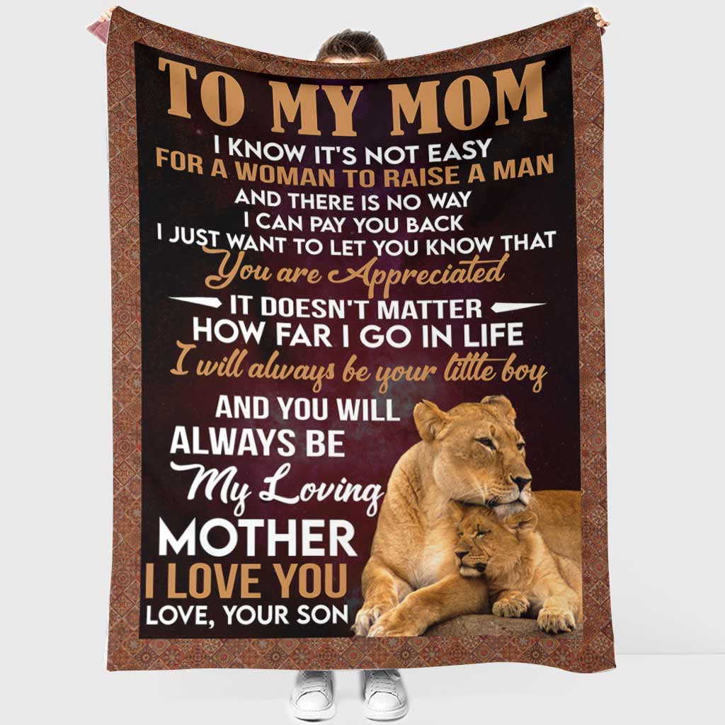 Lion To My Mom My Loving Mother Flannel Blanket For Cozy Bedroom Sofa Decor