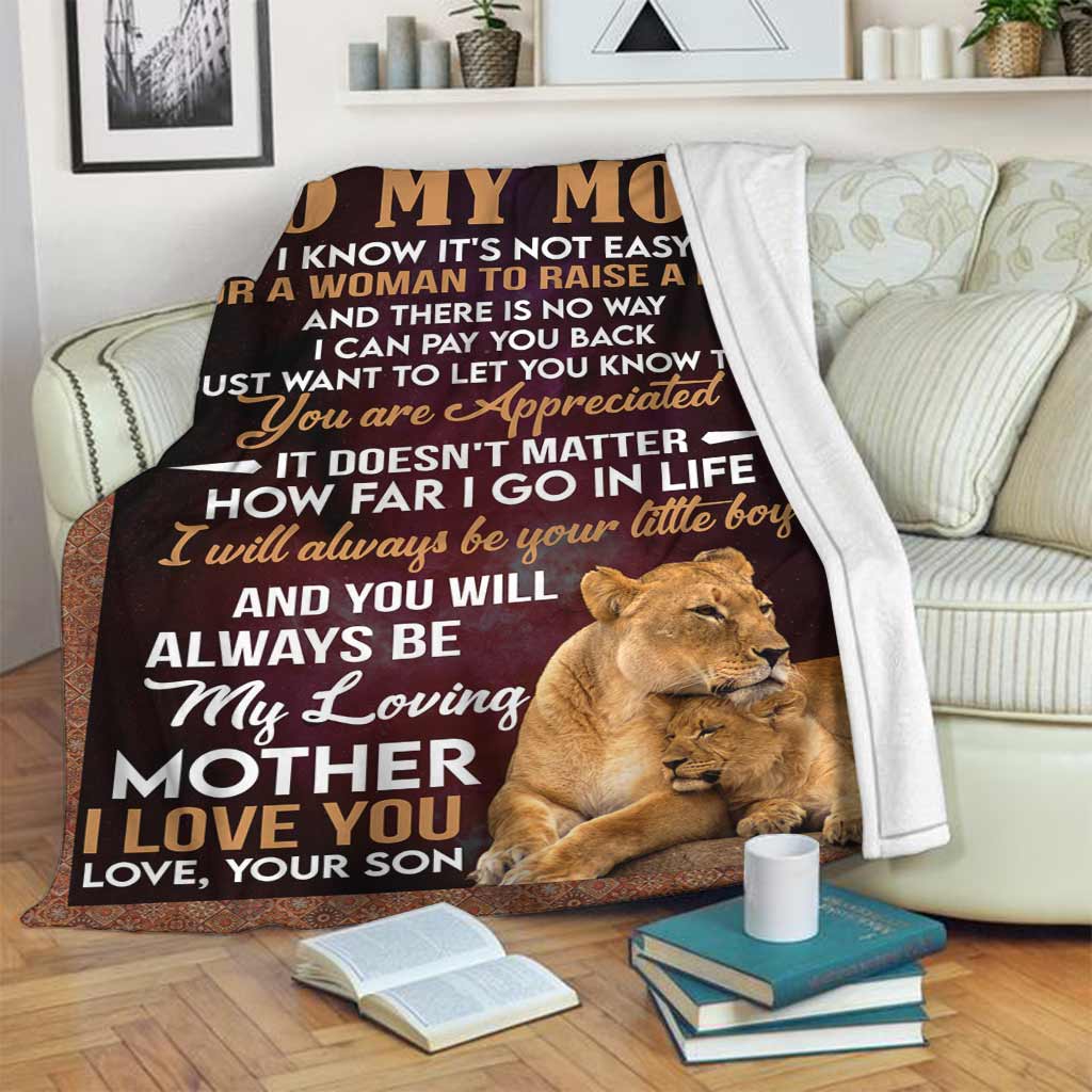 Lion To My Mom My Loving Mother Flannel Blanket For Cozy Bedroom Sofa Decor
