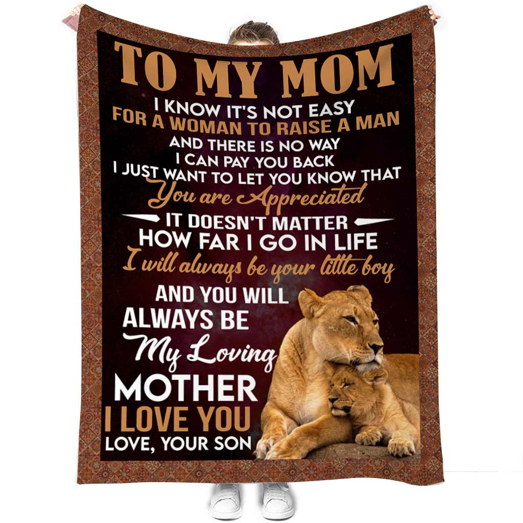 Lion To My Mom My Loving Mother Flannel Blanket For Cozy Bedroom Sofa Decor