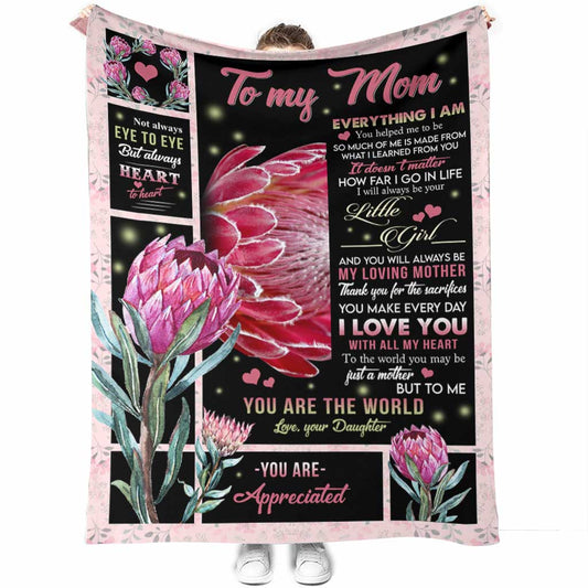 Artistic To Me You Are The World Mother Flannel Blanket For Cozy Bedroom Sofa Decor