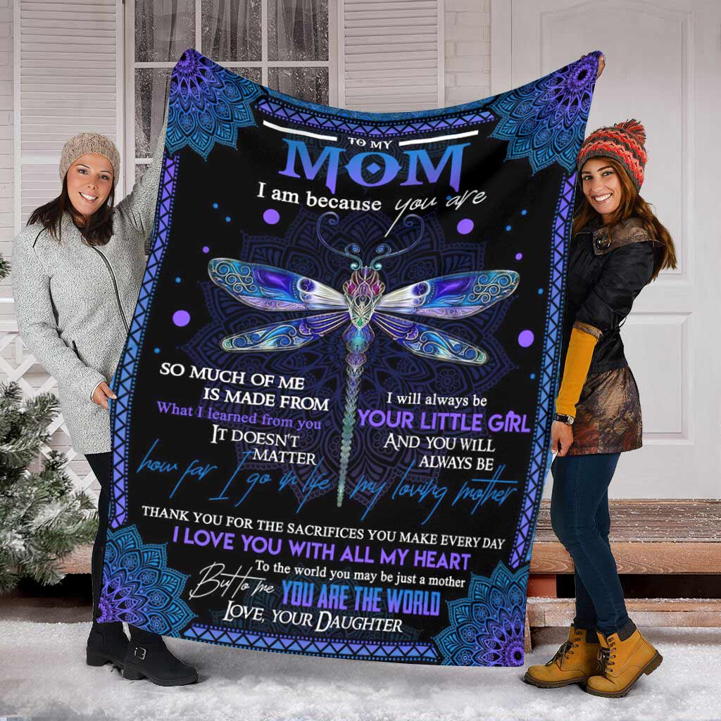 Butterfly Love Mom I Am Flannel Blanket For Cozy Bedroom Sofa Decor