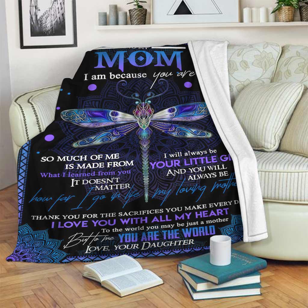 Butterfly Love Mom I Am Flannel Blanket For Cozy Bedroom Sofa Decor