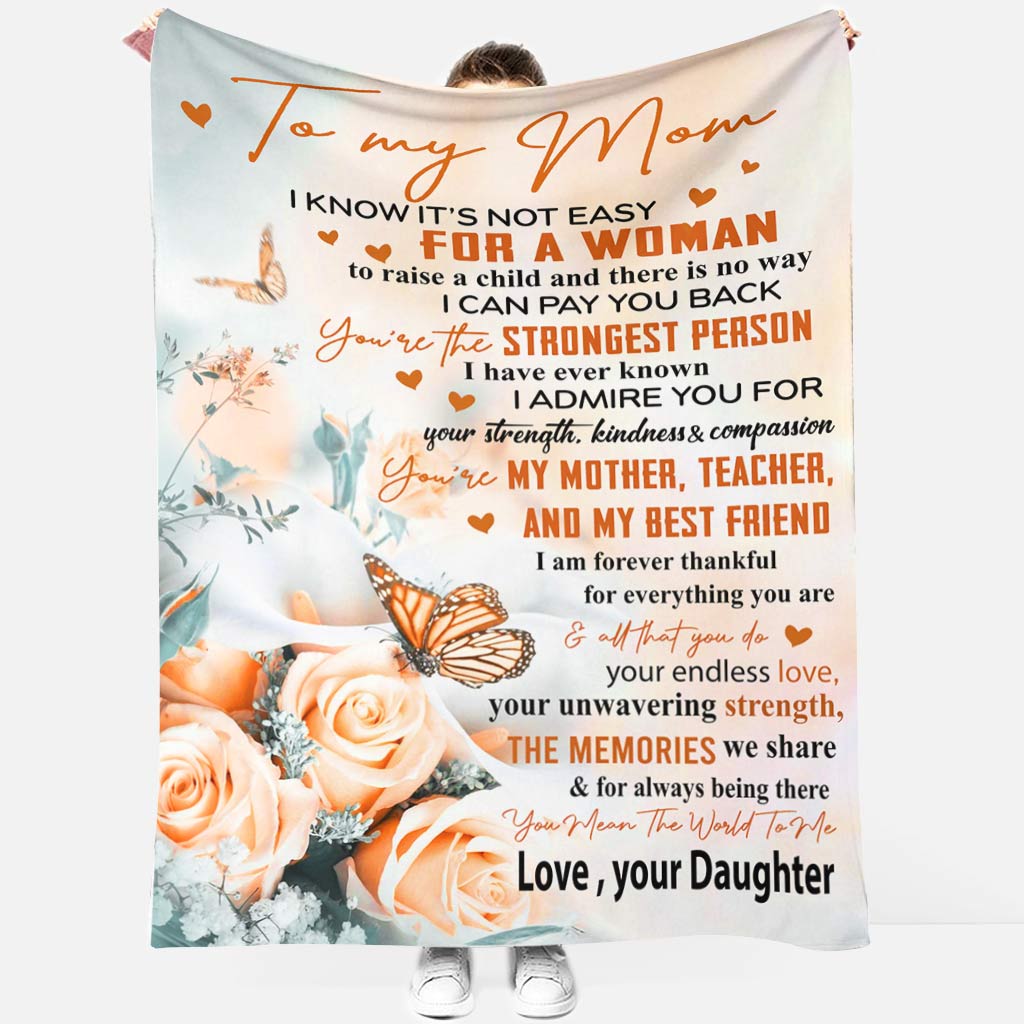 Rose Gift For Mom Mother Flannel Blanket For Cozy Bedroom Sofa Decor