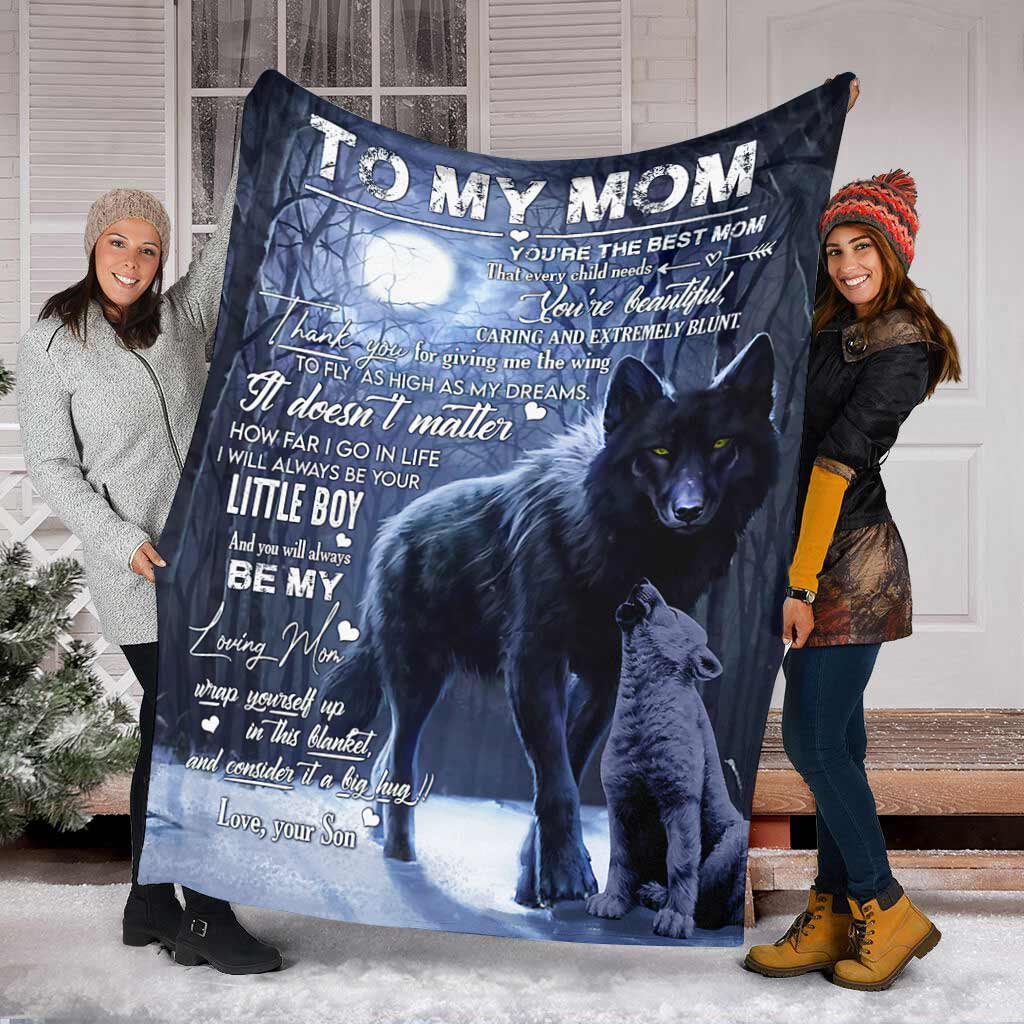 Wolf Gift For Mom Wolf Lover Flannel Blanket For Cozy Bedroom Sofa Decor