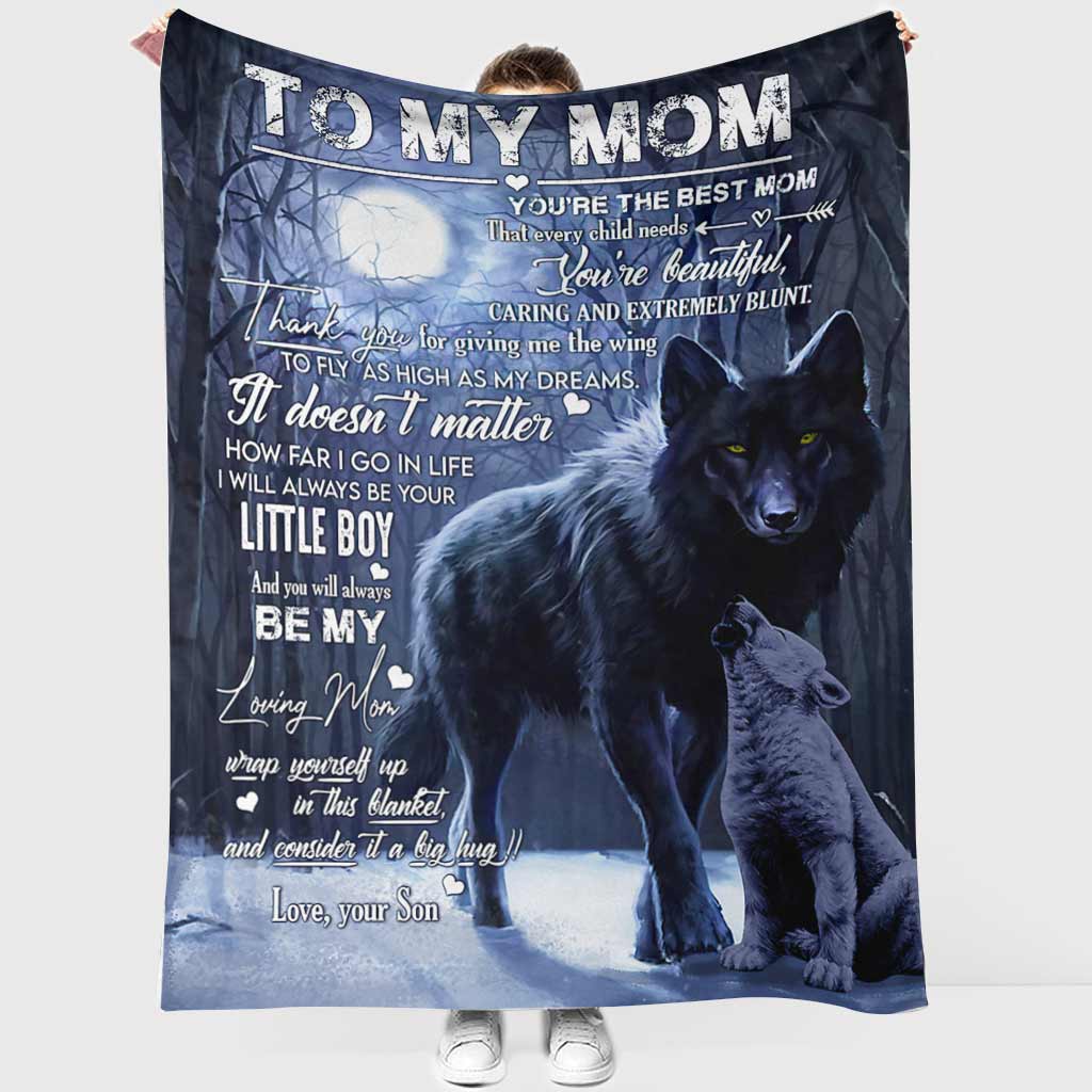 Wolf Gift For Mom Wolf Lover Flannel Blanket For Cozy Bedroom Sofa Decor