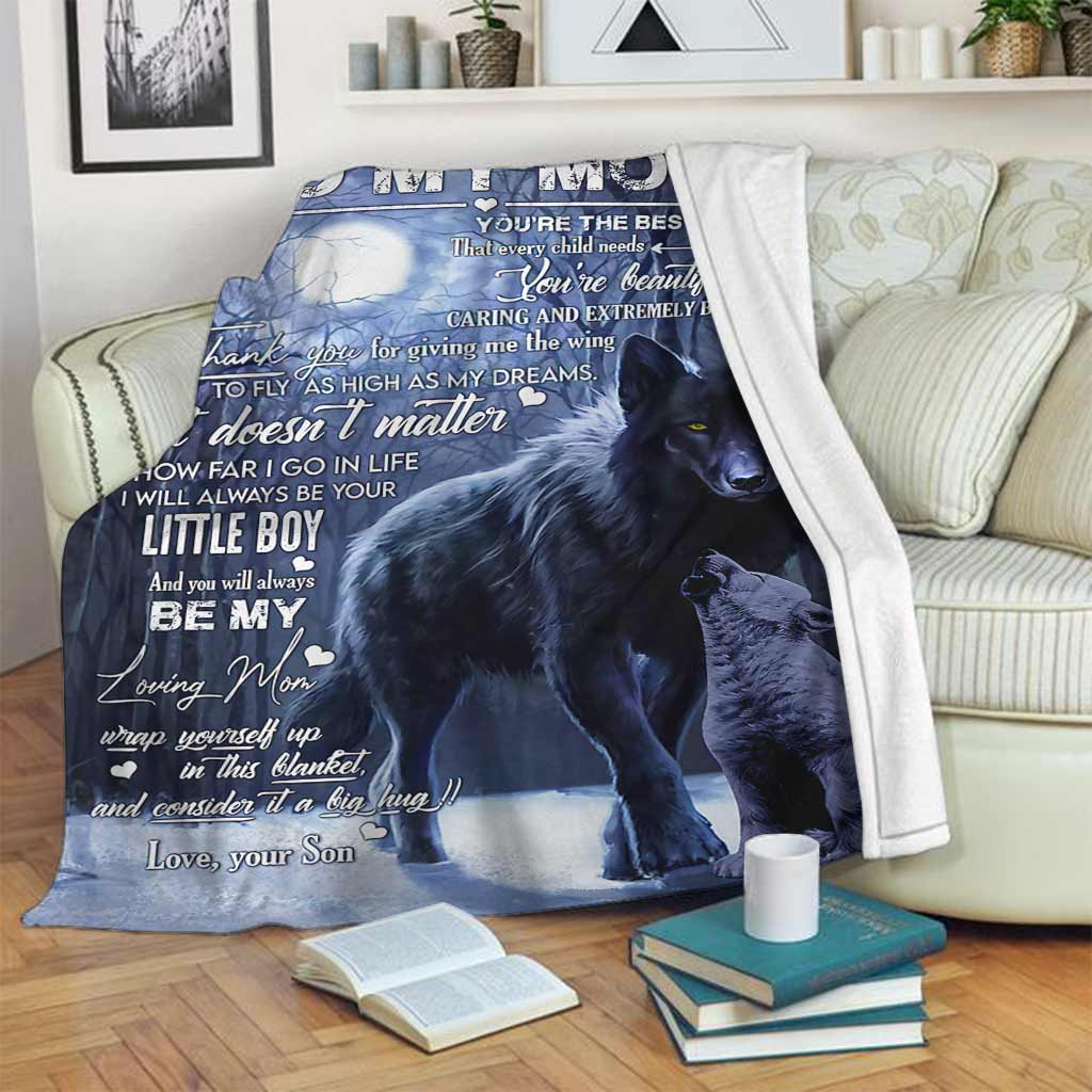 Wolf Gift For Mom Wolf Lover Flannel Blanket For Cozy Bedroom Sofa Decor