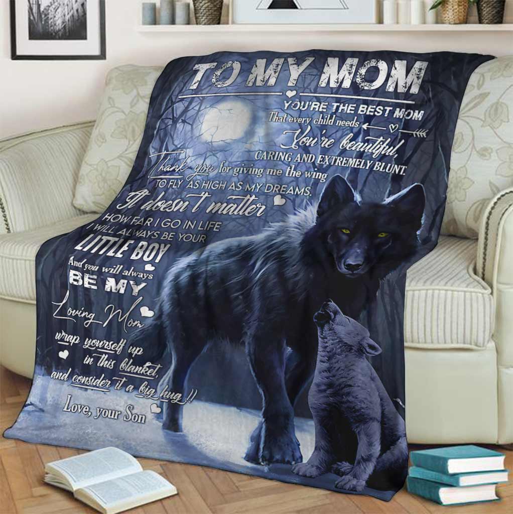 Wolf Gift For Mom Wolf Lover Flannel Blanket For Cozy Bedroom Sofa Decor