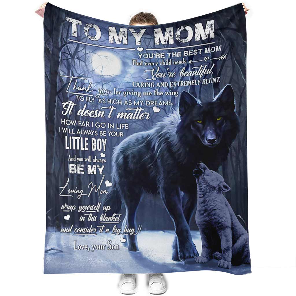 Wolf Gift For Mom Wolf Lover Flannel Blanket For Cozy Bedroom Sofa Decor
