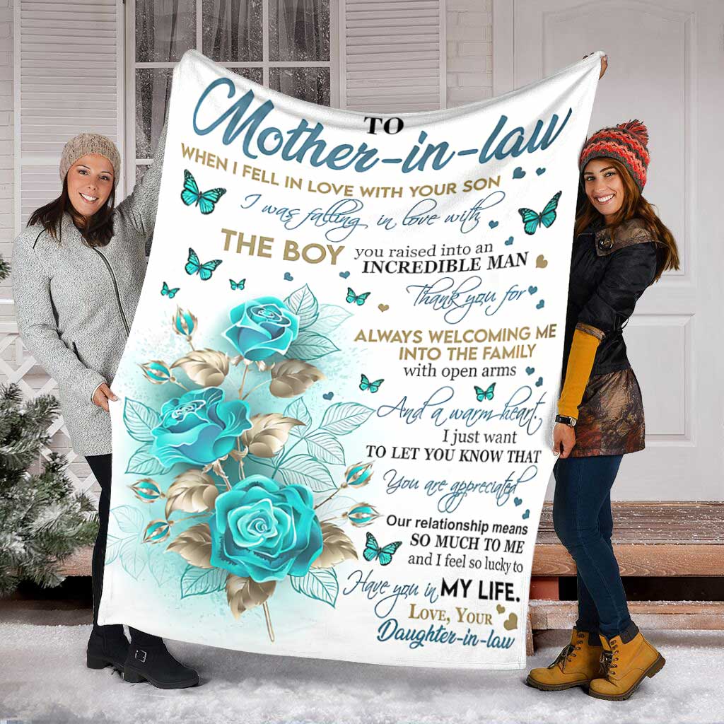 Rose Gift For Mother In Law Mother Flannel Blanket For Cozy Bedroom Sofa Decor