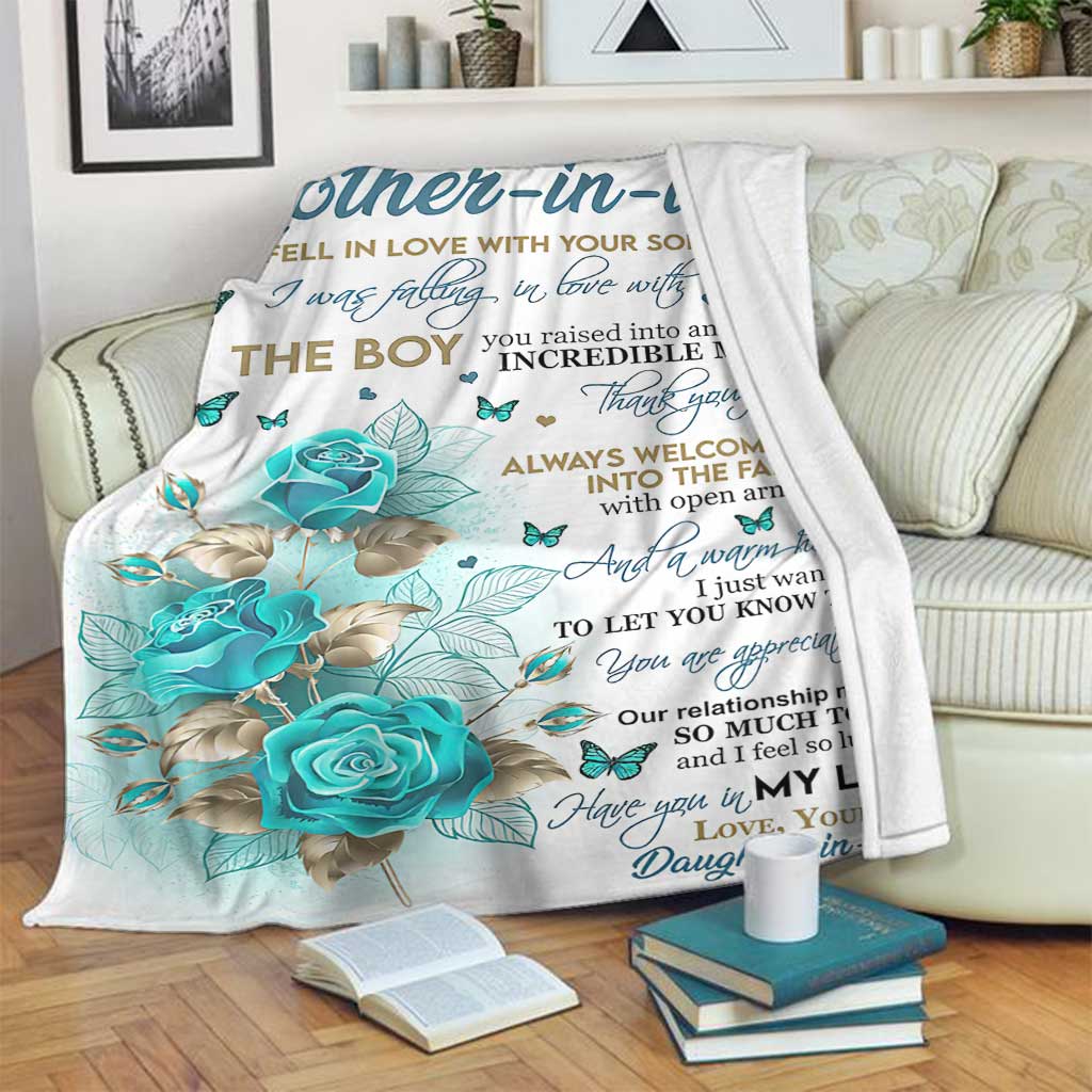 Rose Gift For Mother In Law Mother Flannel Blanket For Cozy Bedroom Sofa Decor
