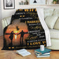 Family To My Wife Couple I Married You Flannel Blanket For Cozy Bedroom Sofa Decor