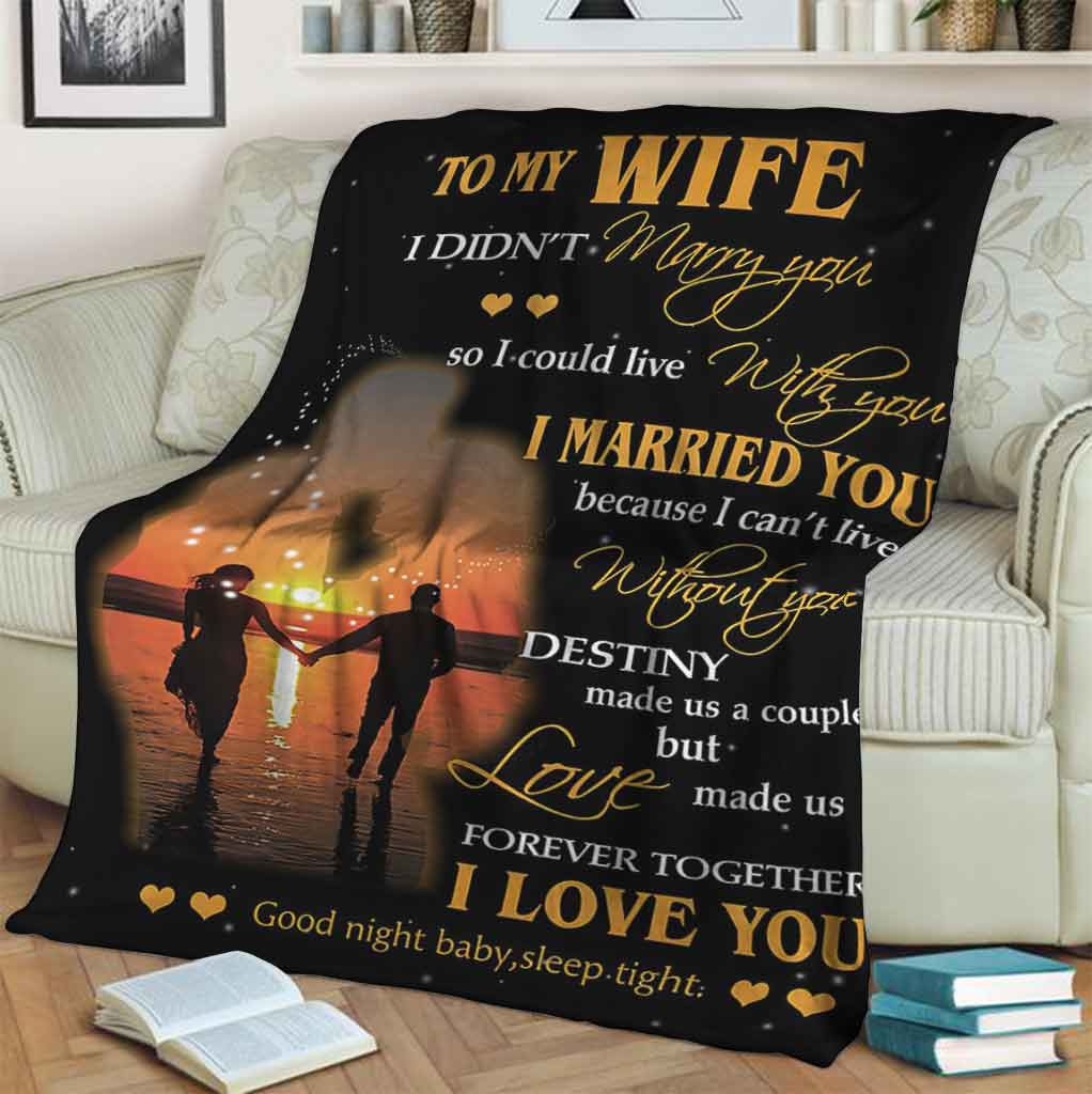 Family To My Wife Couple I Married You Flannel Blanket For Cozy Bedroom Sofa Decor