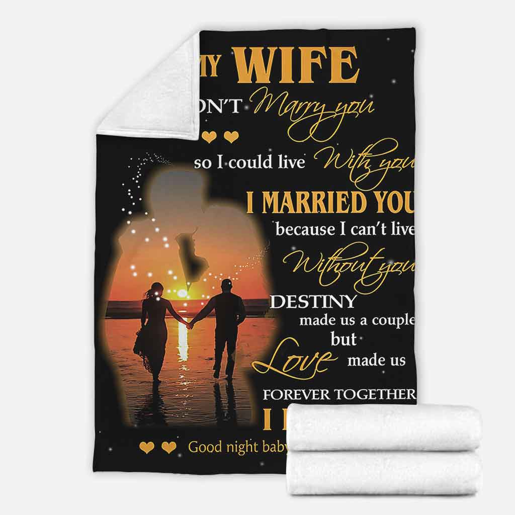 Family To My Wife Couple I Married You Flannel Blanket For Cozy Bedroom Sofa Decor