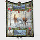 Horse Christmas Flannel Blanket For Cozy Bedroom Sofa Decor