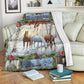 Horse Christmas Horse Near The River Flannel Blanket For Cozy Bedroom Sofa Decor