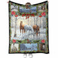 Horse Christmas Flannel Blanket For Cozy Bedroom Sofa Decor