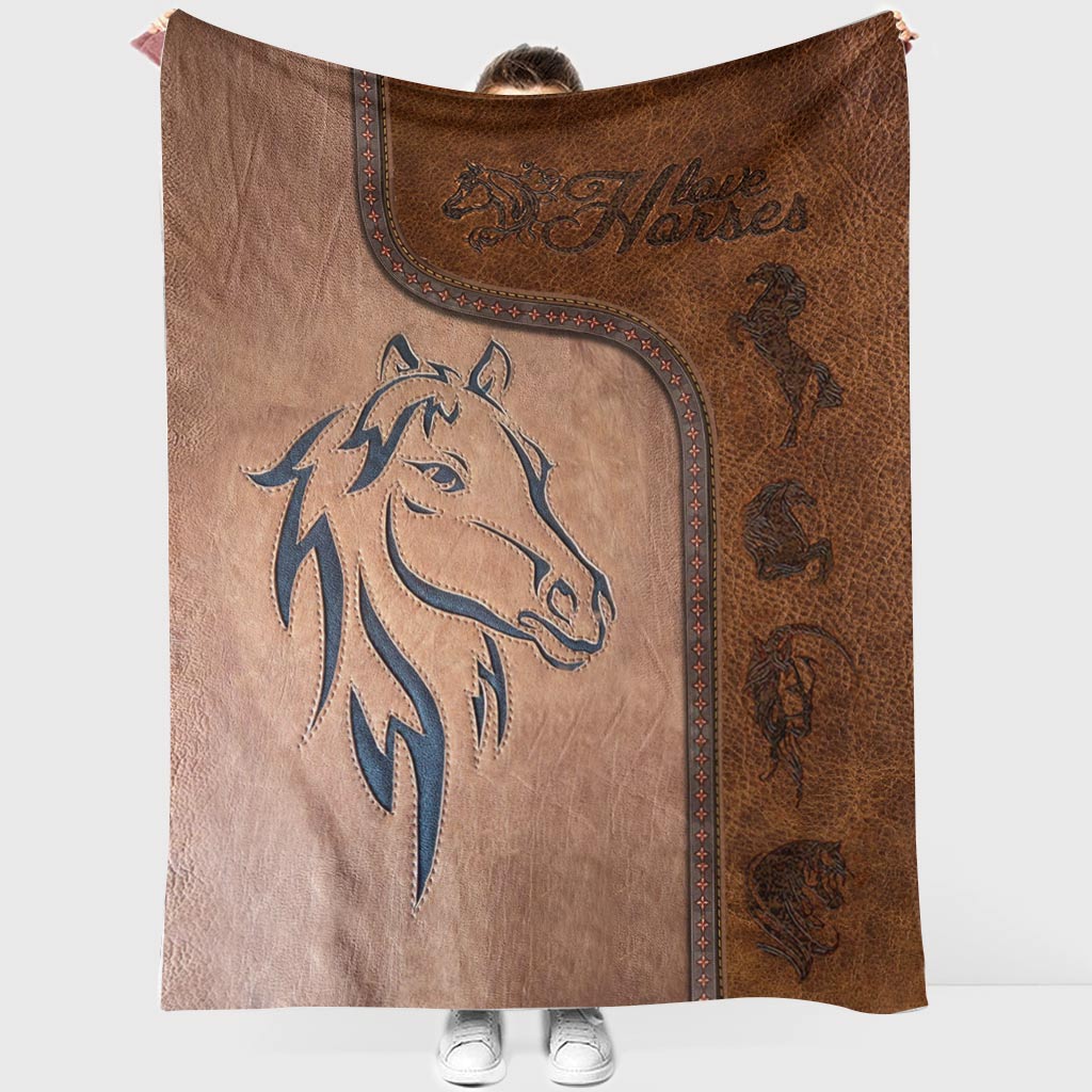 Horse Love His Life Flannel Blanket For Cozy Bedroom Sofa Decor