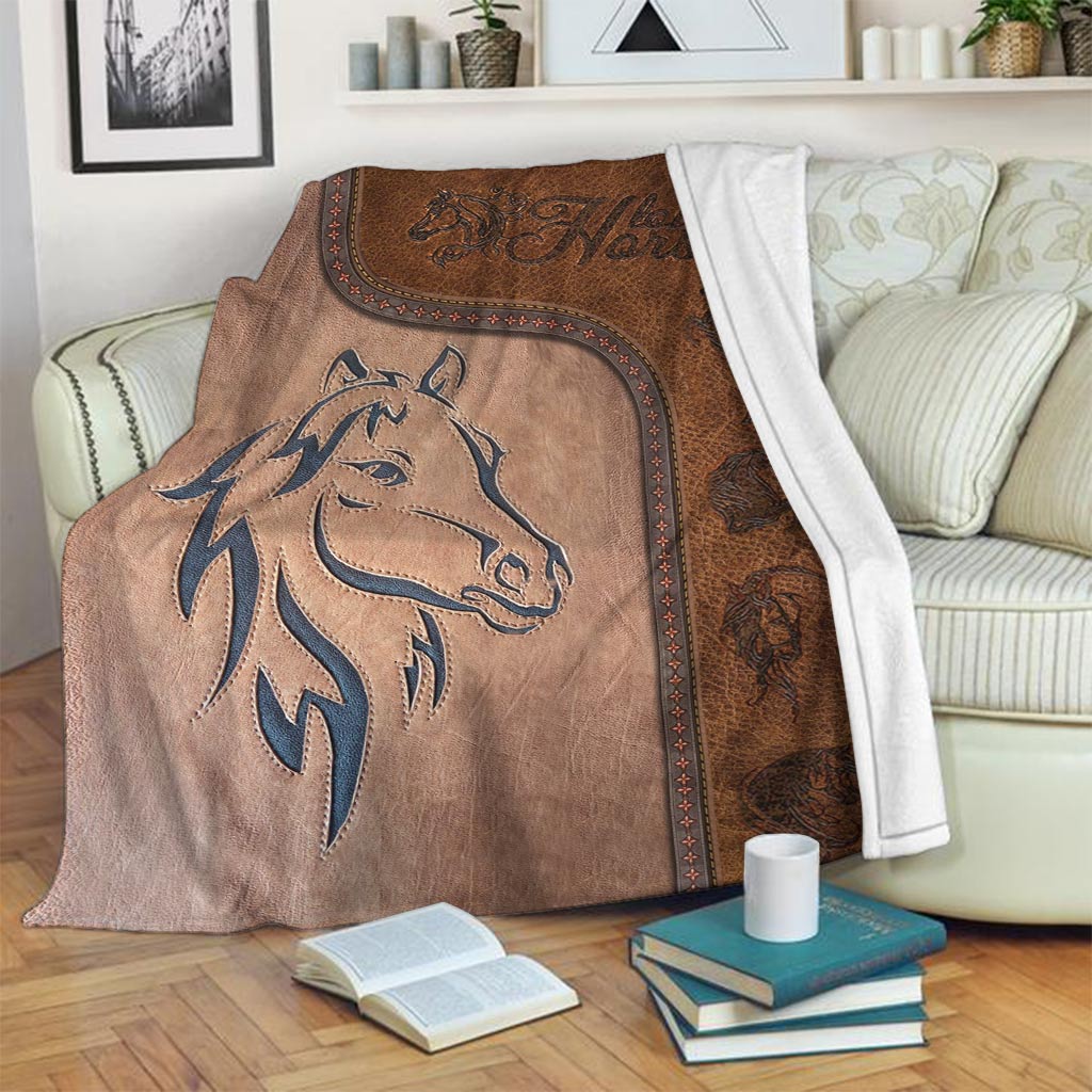 Horse Love His Life Flannel Blanket For Cozy Bedroom Sofa Decor