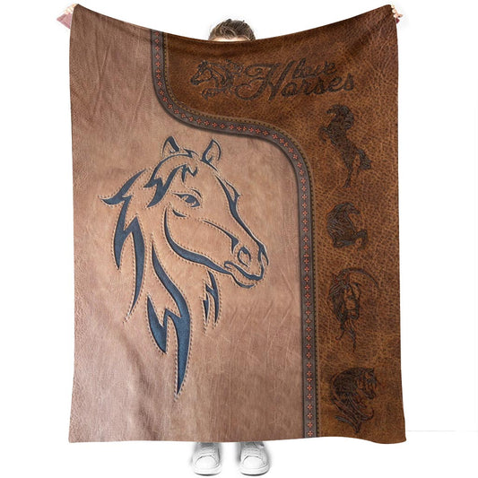 Horse Love His Life Flannel Blanket For Cozy Bedroom Sofa Decor