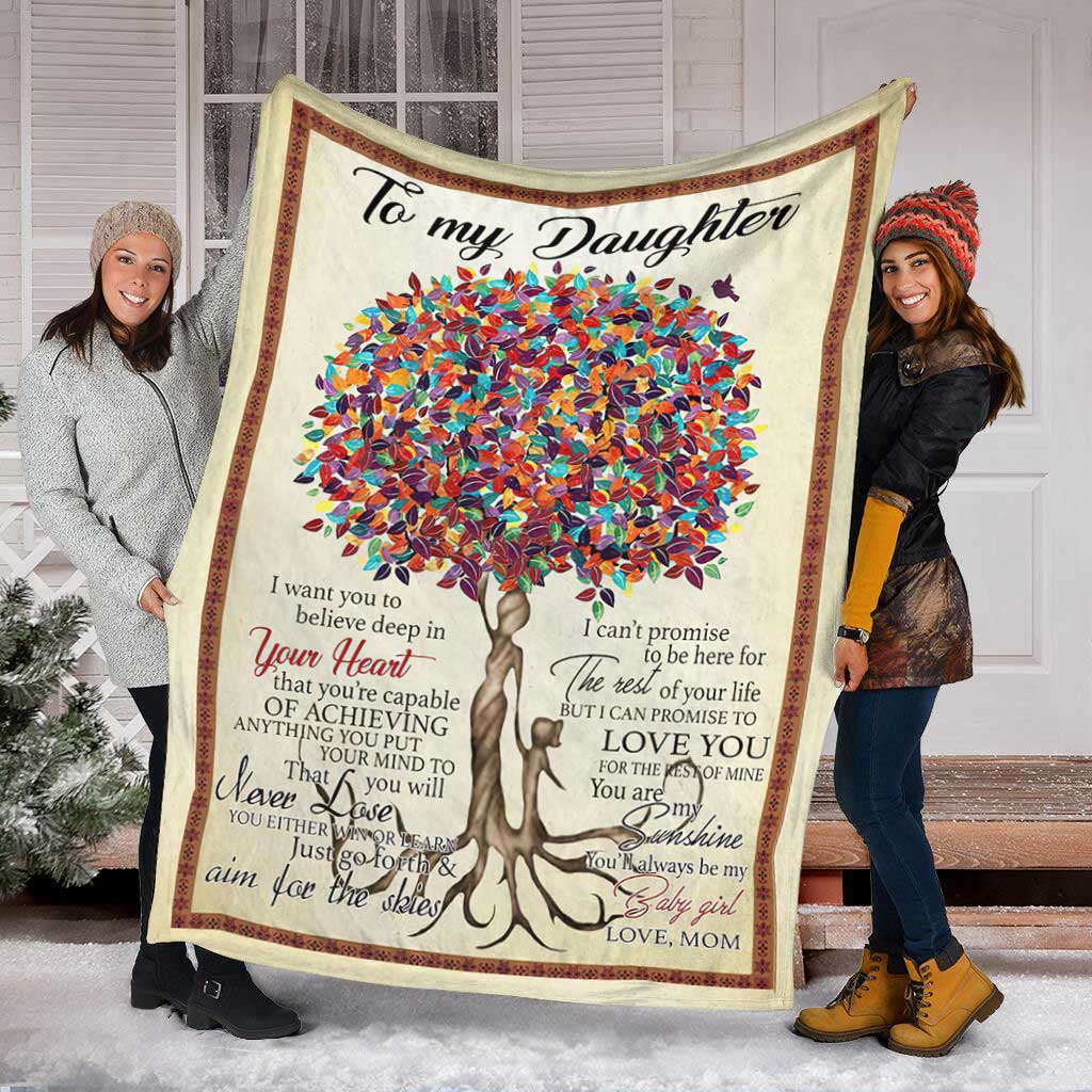Family To My Daughter From Mom Unique Flannel Blanket For Cozy Bedroom Sofa Decor