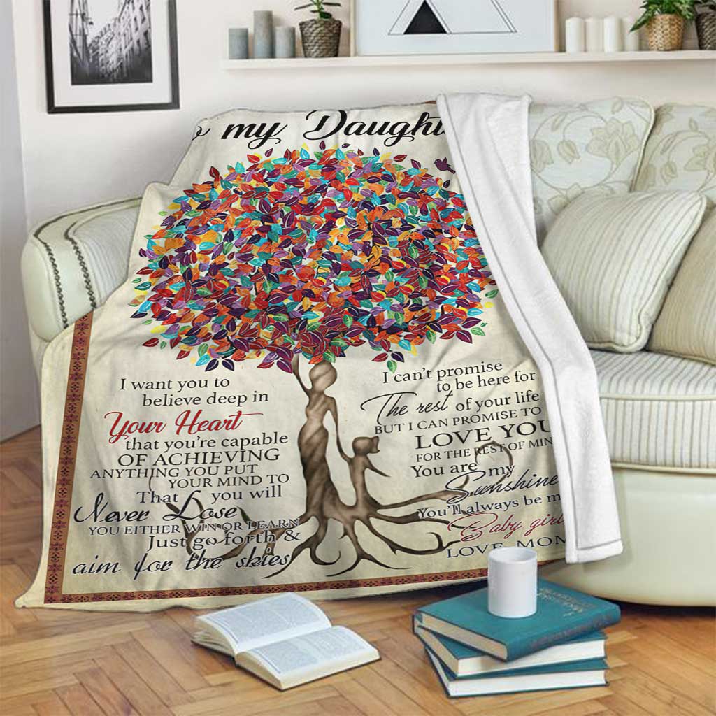 Family To My Daughter From Mom Unique Flannel Blanket For Cozy Bedroom Sofa Decor