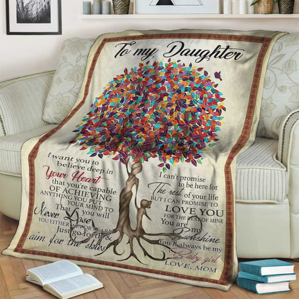 Family To My Daughter From Mom Unique Flannel Blanket For Cozy Bedroom Sofa Decor