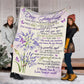 Butterfly To My Grandma Purple Flannel Blanket For Cozy Bedroom Sofa Decor