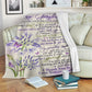 Butterfly To My Grandma Purple Flannel Blanket For Cozy Bedroom Sofa Decor