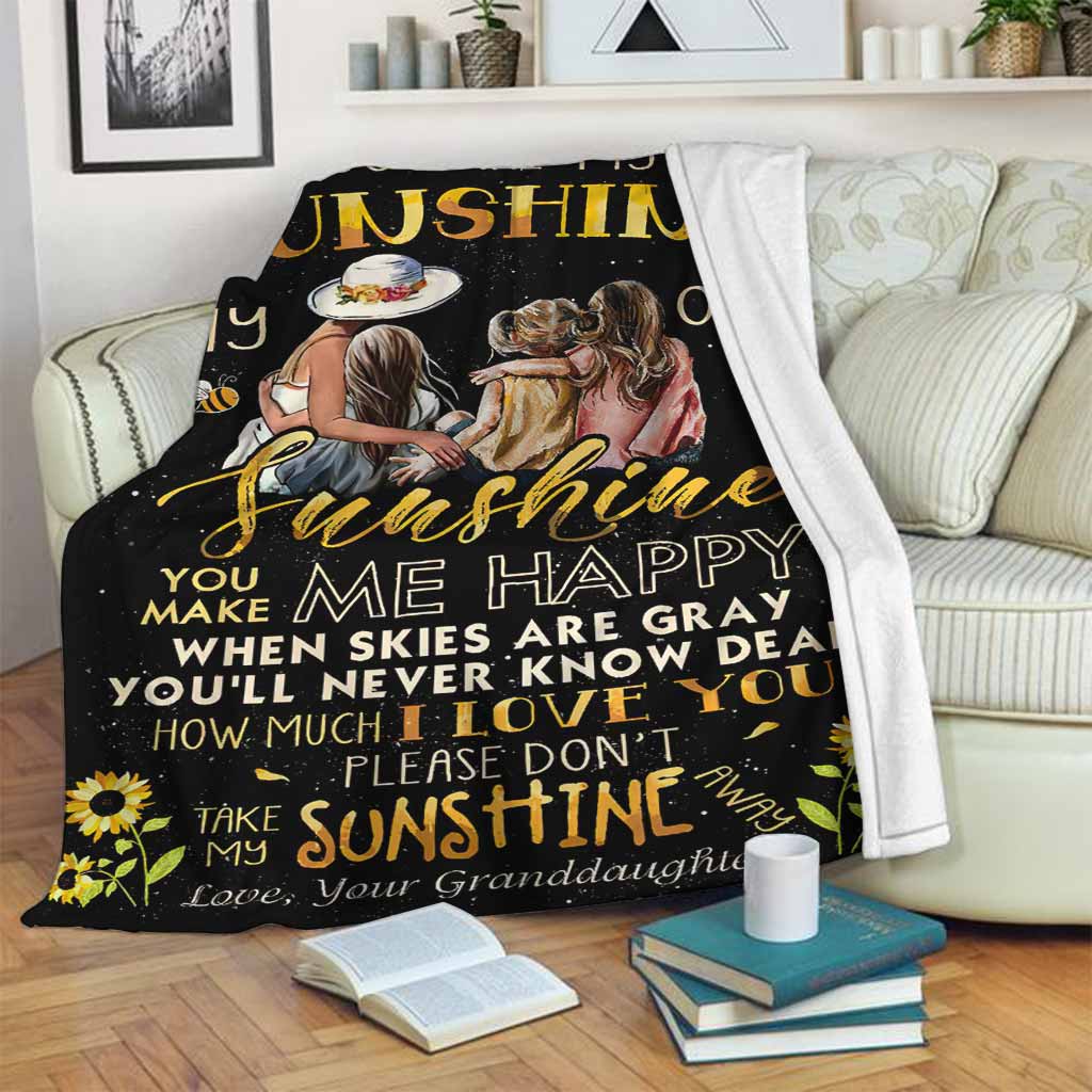 Family You Are My Sunshine Flannel Blanket For Cozy Bedroom Sofa Decor