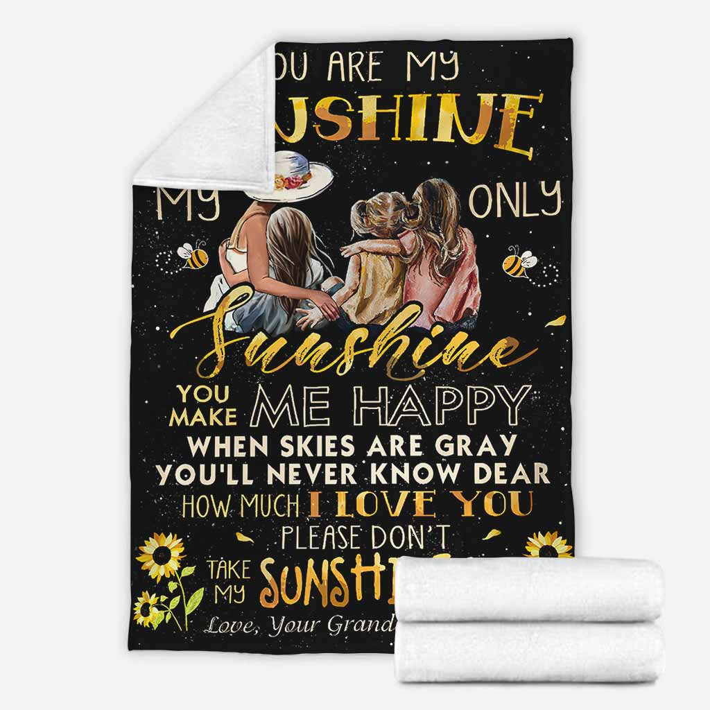 Family You Are My Sunshine Flannel Blanket For Cozy Bedroom Sofa Decor