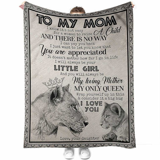 Lion I Love You To The Moon And Back Flannel Blanket For Cozy Bedroom Sofa Decor