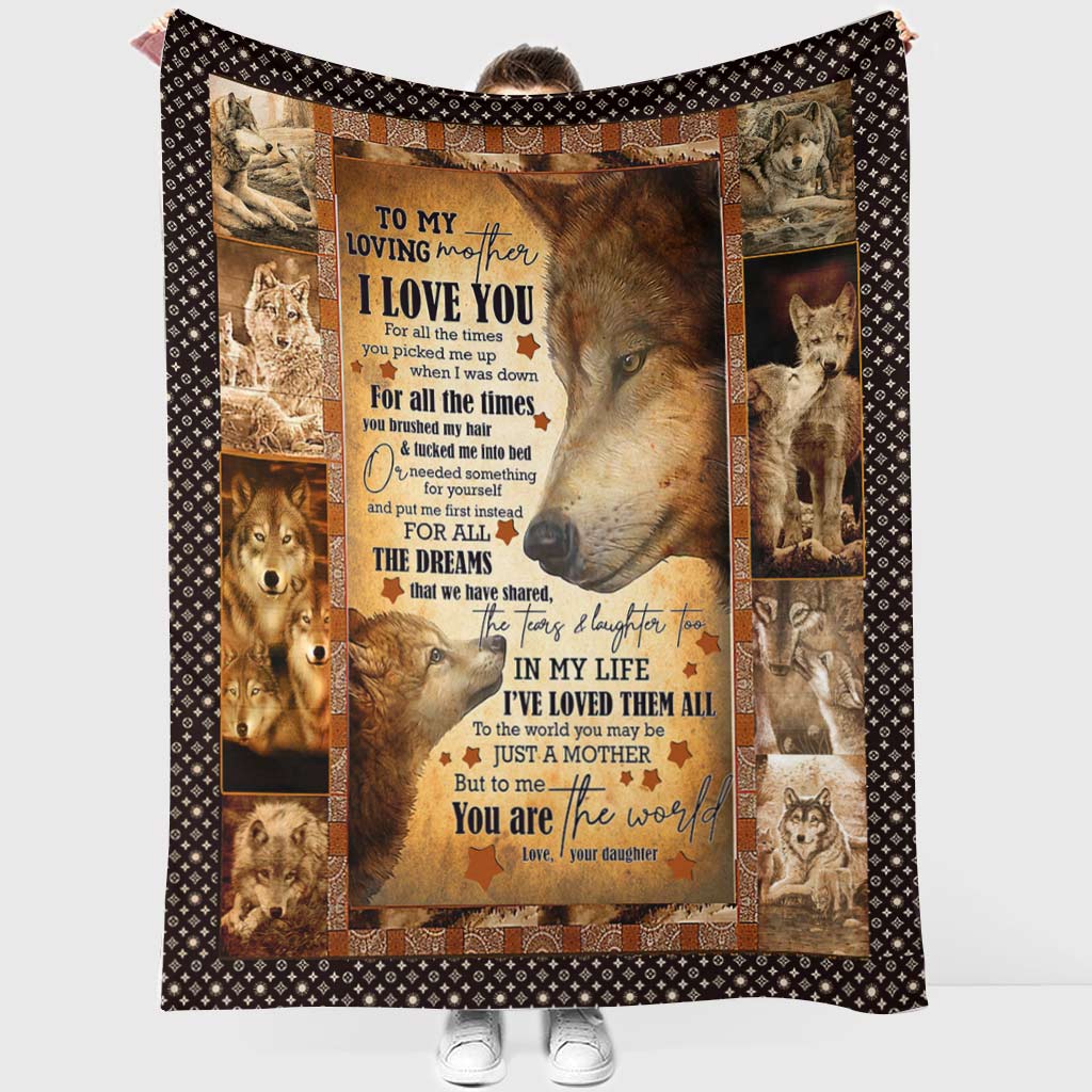 Wolf You Will Always Be My Loving Mother Flannel Blanket For Cozy Bedroom Sofa Decor