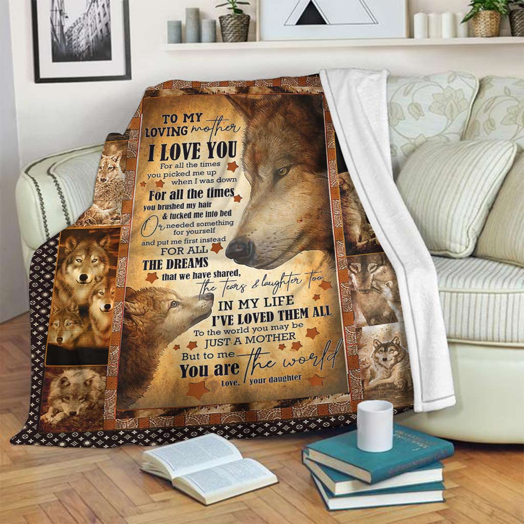 Wolf You Will Always Be My Loving Mother Flannel Blanket For Cozy Bedroom Sofa Decor