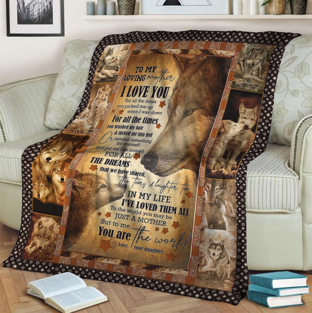 Wolf You Will Always Be My Loving Mother Flannel Blanket For Cozy Bedroom Sofa Decor