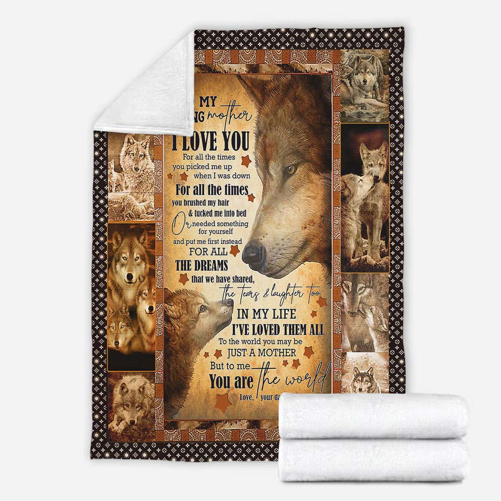 Wolf You Will Always Be My Loving Mother Flannel Blanket For Cozy Bedroom Sofa Decor