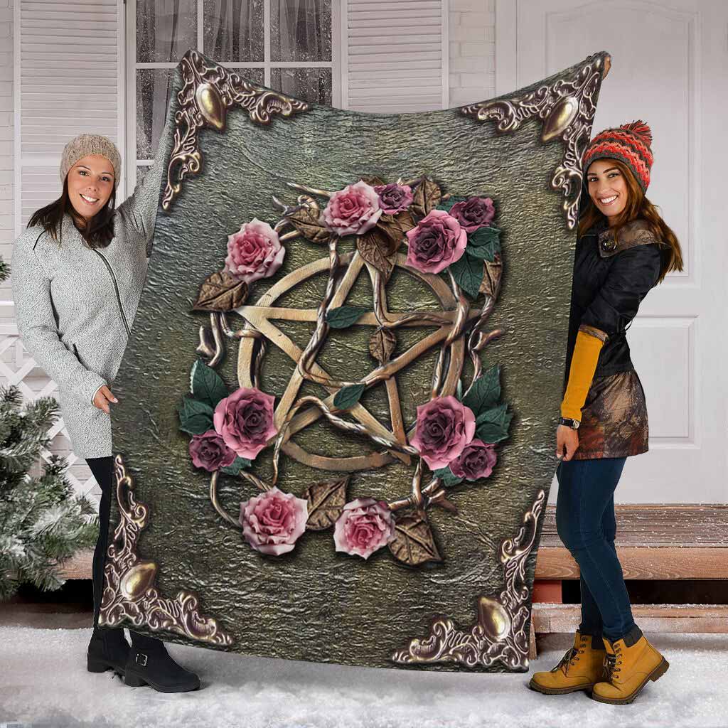 Witch Mystical Floral Flannel Blanket For Cozy Bedroom Sofa Decor