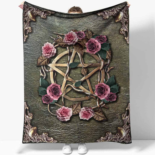 Witch Mystical Floral Flannel Blanket For Cozy Bedroom Sofa Decor