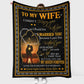 Family To My Wife My Queen Forever Flannel Blanket For Cozy Bedroom Sofa Decor