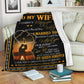 Family To My Wife My Queen Forever Flannel Blanket For Cozy Bedroom Sofa Decor