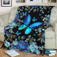 Butterfly Magic Blue Flannel Blanket For Cozy Bedroom Sofa Decor
