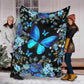 Butterfly Magic Blue Flannel Blanket For Cozy Bedroom Sofa Decor