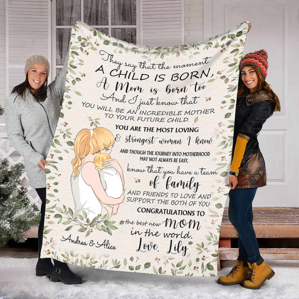 Family The Moment A Child Is Born Personalized Flannel Blanket For Cozy Bedroom Sofa Decor