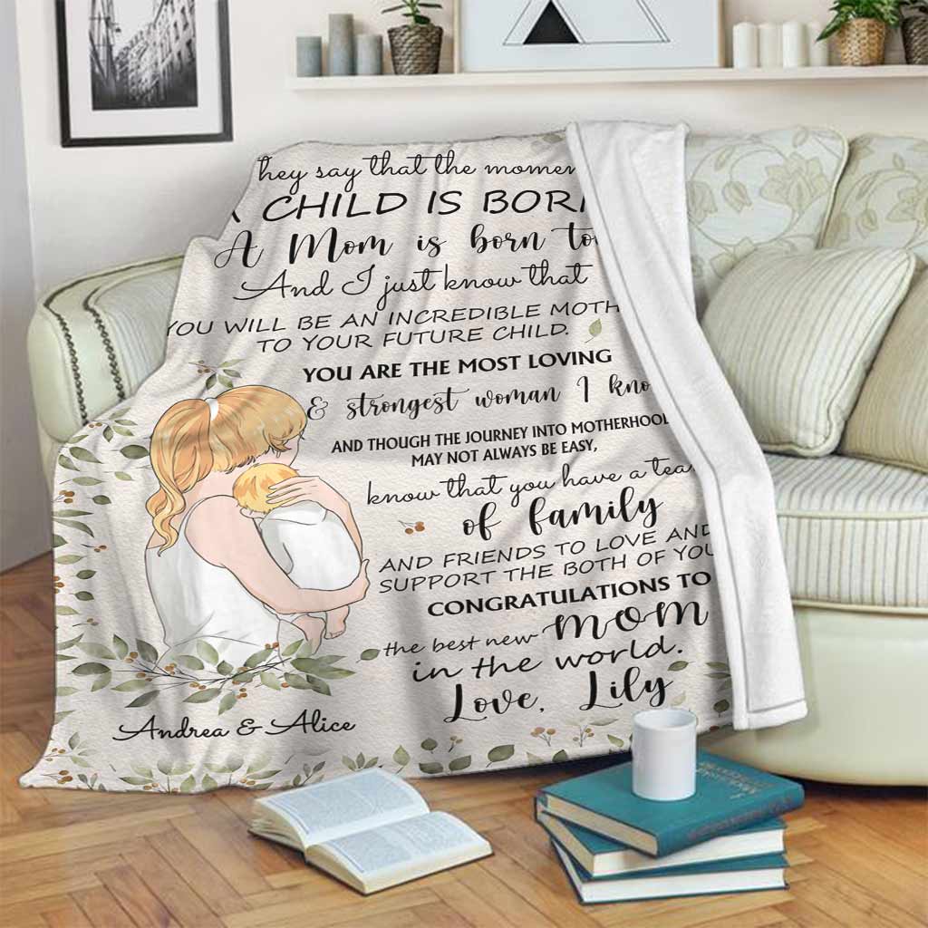 Family The Moment A Child Is Born Personalized Flannel Blanket For Cozy Bedroom Sofa Decor