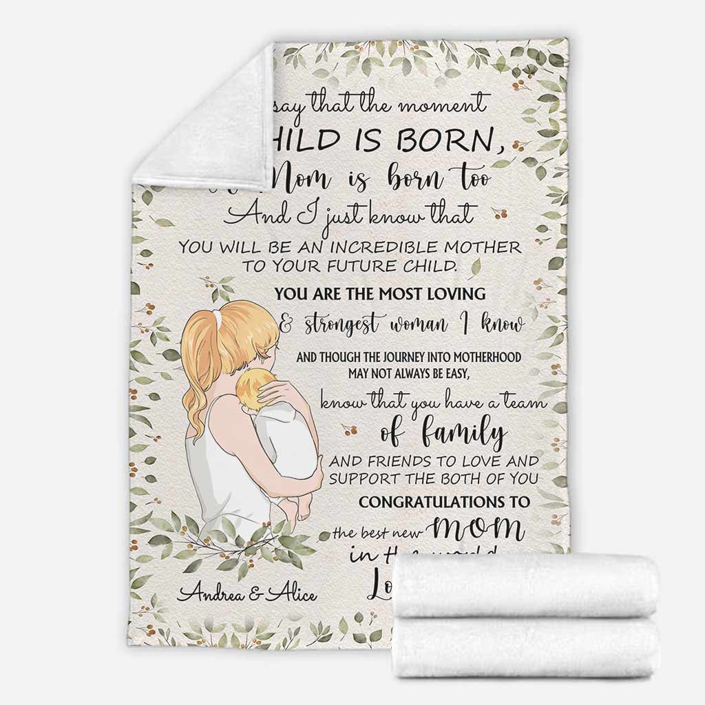 Family The Moment A Child Is Born Personalized Flannel Blanket For Cozy Bedroom Sofa Decor