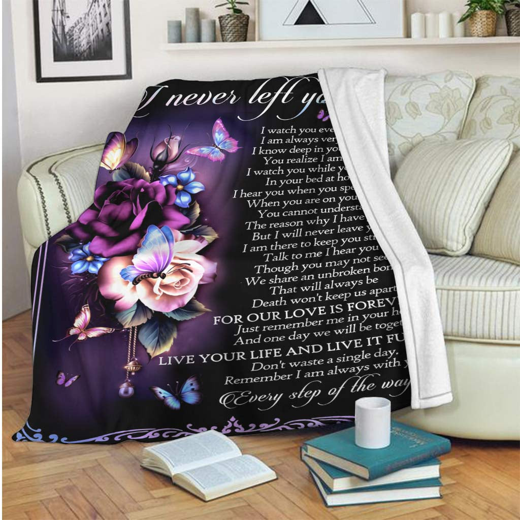 Butterfly Never Left You Memorial Flannel Blanket For Cozy Bedroom Sofa Decor