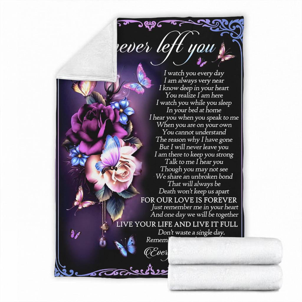 Butterfly Never Left You Memorial Flannel Blanket For Cozy Bedroom Sofa Decor